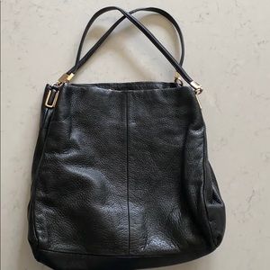 Black leather Coach Hallie
